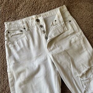 American Eagle: White Ripped Jeans, 100% Cotton